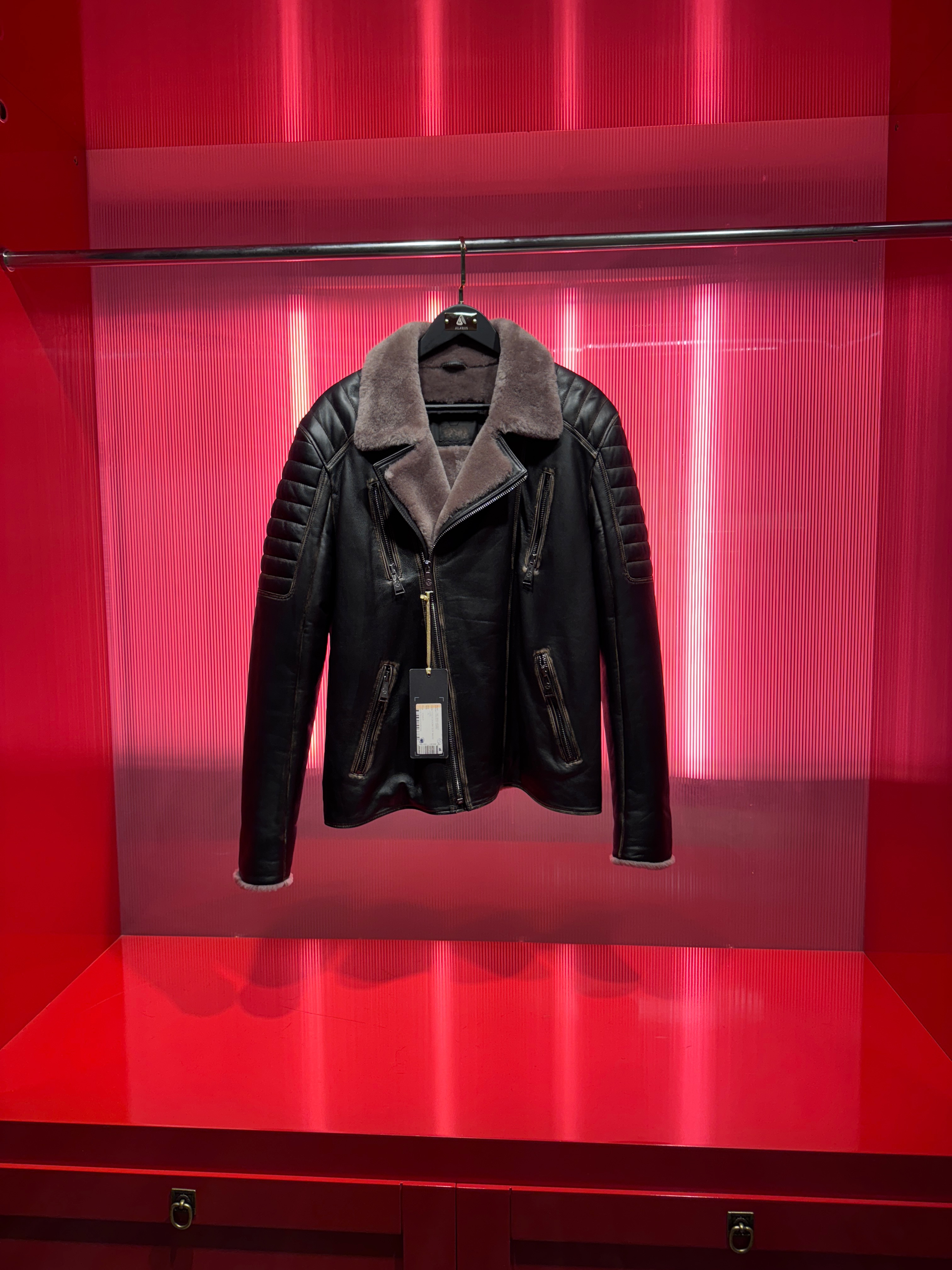 Black Shearling Aviator Jacket