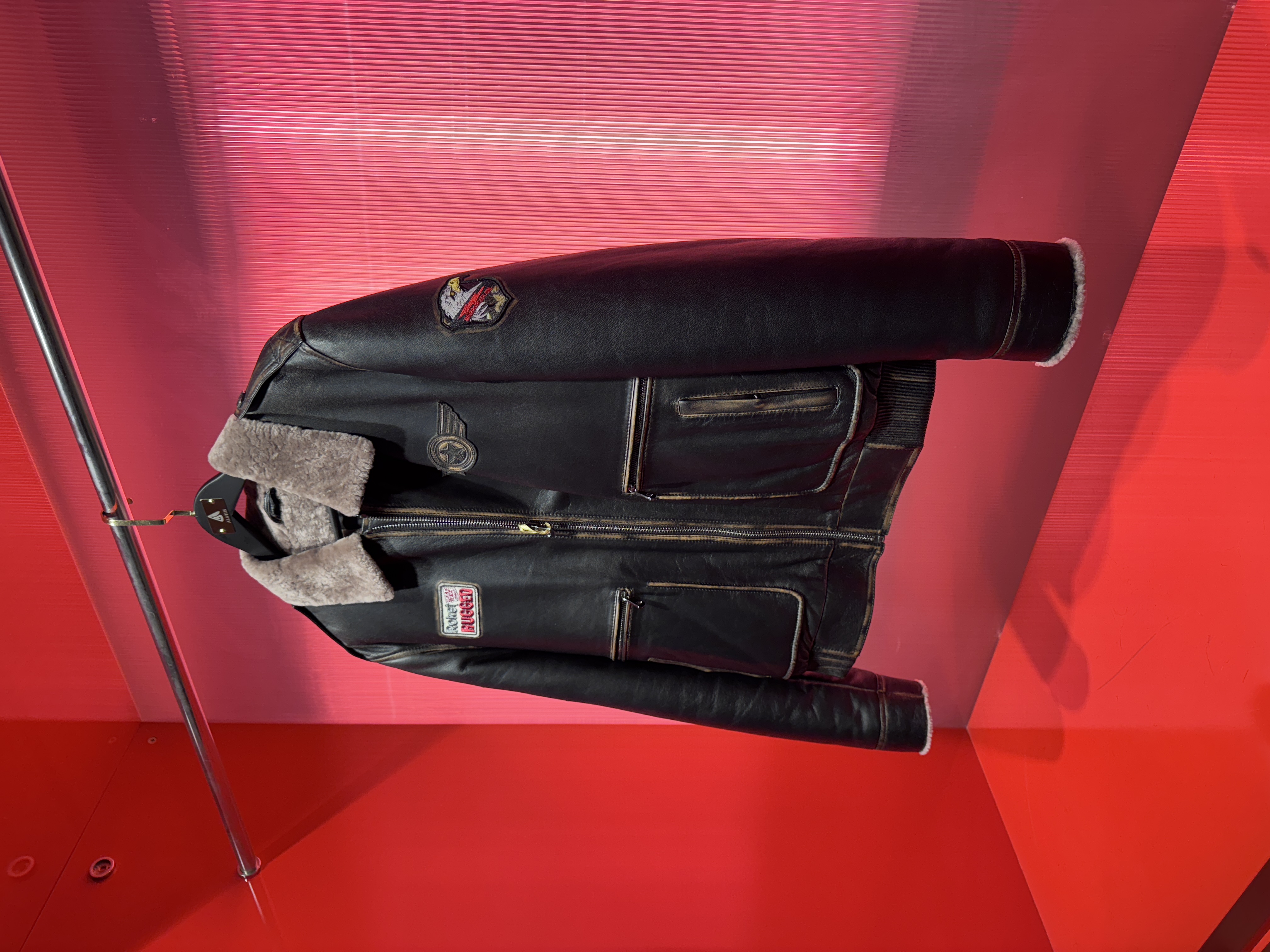 Black Shearling Aviator Jacket